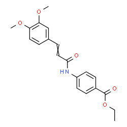 ChemSpider 2D Image | Ethyl 4-{[3-(3,4-dimethoxyphenyl)acryloyl]amino}benzoate | C20H21NO5