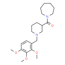 ChemSpider 2D Image | 1-Azepanyl[1-(2,3,4-trimethoxybenzyl)-3-piperidinyl]methanone | C22H34N2O4