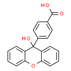ChemSpider 2D Image | 4-(9-Hydroxy-9H-xanthen-9-yl)benzoic acid | C20H14O4