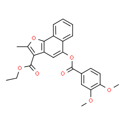 ChemSpider 2D Image | Ethyl 5-[(3,4-dimethoxybenzoyl)oxy]-2-methylnaphtho[1,2-b]furan-3-carboxylate | C25H22O7