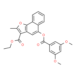 ChemSpider 2D Image | Ethyl 5-[(3,5-dimethoxybenzoyl)oxy]-2-methylnaphtho[1,2-b]furan-3-carboxylate | C25H22O7