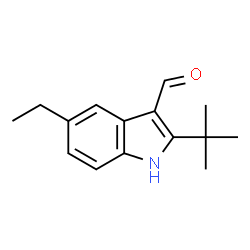 ChemSpider 2D Image | 2-(tert-butyl)-5-ethyl-1H-indole-3-carbaldehyde | C15H19NO