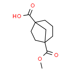 ChemSpider 2D Image | 5-(Methoxycarbonyl)bicyclo[3.2.1]octane-1-carboxylic acid | C11H16O4