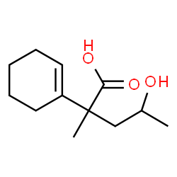 ChemSpider 2D Image | 2-(1-Cyclohexen-1-yl)-4-hydroxy-2-methylpentanoic acid | C12H20O3