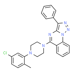 ChemSpider 2D Image | 5-[4-(5-Chloro-2-methylphenyl)-1-piperazinyl]-3-phenyl[1,2,3]triazolo[1,5-a]quinazoline | C26H23ClN6