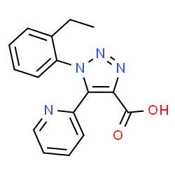ChemSpider 2D Image | 1-(2-Ethylphenyl)-5-(2-pyridinyl)-1H-1,2,3-triazole-4-carboxylic acid | C16H14N4O2