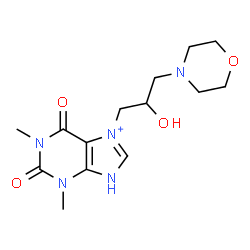 ChemSpider 2D Image | 7-[2-Hydroxy-3-(4-morpholinyl)propyl]-1,3-dimethyl-2,6-dioxo-2,3,6,9-tetrahydro-1H-purin-7-ium | C14H22N5O4