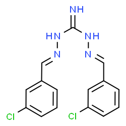 ChemSpider 2D Image | (2E)-2-(3-Chlorobenzylidene)-N'-[(E)-(3-chlorophenyl)methylene]hydrazinecarboximidohydrazide | C15H13Cl2N5