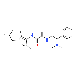 ChemSpider 2D Image | N-[2-(Dimethylamino)-2-phenylethyl]-N'-(1-isobutyl-3,5-dimethyl-1H-pyrazol-4-yl)ethanediamide | C21H31N5O2