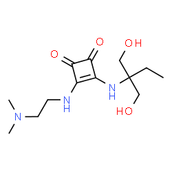ChemSpider 2D Image | 3-{[2-(Dimethylamino)ethyl]amino}-4-{[1-hydroxy-2-(hydroxymethyl)-2-butanyl]amino}-3-cyclobutene-1,2-dione | C13H23N3O4