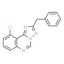 ChemSpider 2D Image | 2-Benzyl-10-chloro[1,2,4]triazolo[1,5-c]quinazoline | C16H11ClN4