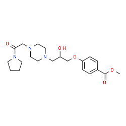 ChemSpider 2D Image | Methyl 4-(2-hydroxy-3-{4-[2-oxo-2-(1-pyrrolidinyl)ethyl]-1-piperazinyl}propoxy)benzoate | C21H31N3O5