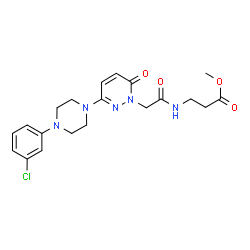 ChemSpider 2D Image | Methyl N-({3-[4-(3-chlorophenyl)-1-piperazinyl]-6-oxo-1(6H)-pyridazinyl}acetyl)-beta-alaninate | C20H24ClN5O4