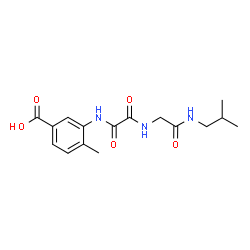 ChemSpider 2D Image | 3-{[{[2-(Isobutylamino)-2-oxoethyl]amino}(oxo)acetyl]amino}-4-methylbenzoic acid | C16H21N3O5