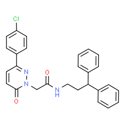 ChemSpider 2D Image | 2-[3-(4-Chlorophenyl)-6-oxo-1(6H)-pyridazinyl]-N-(3,3-diphenylpropyl)acetamide | C27H24ClN3O2