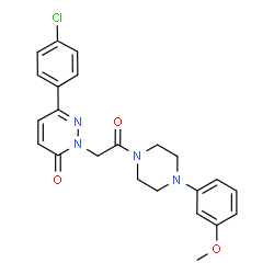ChemSpider 2D Image | 6-(4-Chlorophenyl)-2-{2-[4-(3-methoxyphenyl)-1-piperazinyl]-2-oxoethyl}-3(2H)-pyridazinone | C23H23ClN4O3