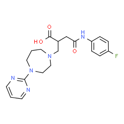 ChemSpider 2D Image | 4-[(4-Fluorophenyl)amino]-4-oxo-2-{[4-(2-pyrimidinyl)-1,4-diazepan-1-yl]methyl}butanoic acid | C20H24FN5O3