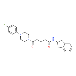ChemSpider 2D Image | N-(2,3-Dihydro-1H-inden-2-yl)-5-[4-(4-fluorophenyl)-1-piperazinyl]-5-oxopentanamide | C24H28FN3O2