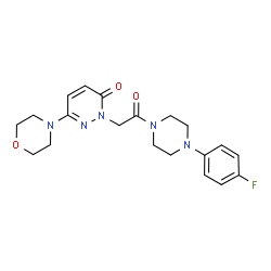 ChemSpider 2D Image | 2-{2-[4-(4-Fluorophenyl)-1-piperazinyl]-2-oxoethyl}-6-(4-morpholinyl)-3(2H)-pyridazinone | C20H24FN5O3