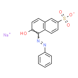 ChemSpider 2D Image | Sodium 6-hydroxy-5-[(E)-phenyldiazenyl]-2-naphthalenesulfonate | C16H11N2NaO4S