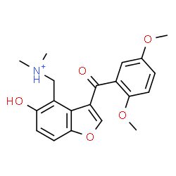 ChemSpider 2D Image | [3-(2,5-Dimethoxybenzoyl)-5-hydroxy-1-benzofuran-4-yl]-N,N-dimethylmethanaminium | C20H22NO5