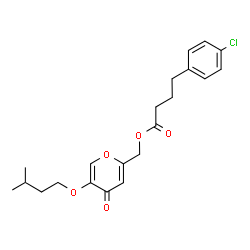ChemSpider 2D Image | [5-(3-Methylbutoxy)-4-oxo-4H-pyran-2-yl]methyl 4-(4-chlorophenyl)butanoate | C21H25ClO5