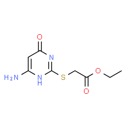 ChemSpider 2D Image | Ethyl 2-[(4-amino-1,6-dihydro-6-oxo-2-pyrimidinyl)thio]acetate | C8H11N3O3S