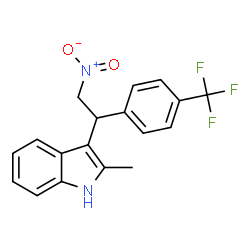 ChemSpider 2D Image | 2-Methyl-3-{2-nitro-1-[4-(trifluoromethyl)phenyl]ethyl}-1H-indole | C18H15F3N2O2