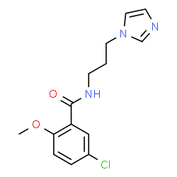 ChemSpider 2D Image | 5-Chloro-N-[3-(1H-imidazol-1-yl)propyl]-2-methoxybenzamide | C14H16ClN3O2