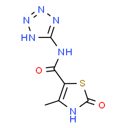 ChemSpider 2D Image | 4-Methyl-2-oxo-N-(1H-tetrazol-5-yl)-2,3-dihydro-1,3-thiazole-5-carboxamide | C6H6N6O2S