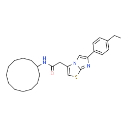 ChemSpider 2D Image | N-Cyclododecyl-2-[6-(4-ethylphenyl)imidazo[2,1-b][1,3]thiazol-3-yl]acetamide | C27H37N3OS