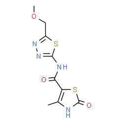 ChemSpider 2D Image | N-[5-(Methoxymethyl)-1,3,4-thiadiazol-2-yl]-4-methyl-2-oxo-2,3-dihydro-1,3-thiazole-5-carboxamide | C9H10N4O3S2
