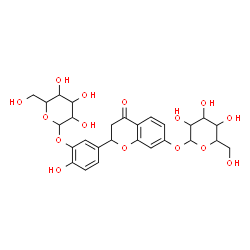 ChemSpider 2D Image | 2-[3-(Hexopyranosyloxy)-4-hydroxyphenyl]-4-oxo-3,4-dihydro-2H-chromen-7-yl hexopyranoside | C27H32O15