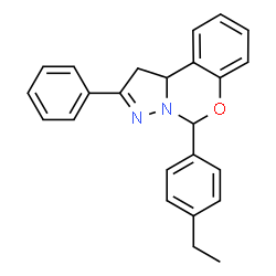 ChemSpider 2D Image | 5-(4-Ethylphenyl)-2-phenyl-1,10b-dihydropyrazolo[1,5-c][1,3]benzoxazine | C24H22N2O
