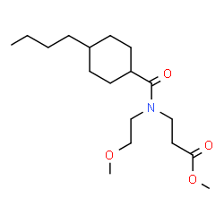 ChemSpider 2D Image | Methyl N-[(4-butylcyclohexyl)carbonyl]-N-(2-methoxyethyl)-beta-alaninate | C18H33NO4
