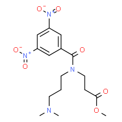 ChemSpider 2D Image | Methyl N-[3-(dimethylamino)propyl]-N-(3,5-dinitrobenzoyl)-beta-alaninate | C16H22N4O7