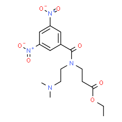 ChemSpider 2D Image | Ethyl N-[2-(dimethylamino)ethyl]-N-(3,5-dinitrobenzoyl)-beta-alaninate | C16H22N4O7