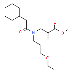ChemSpider 2D Image | Methyl 3-[(cyclohexylacetyl)(3-ethoxypropyl)amino]-2-methylpropanoate | C18H33NO4