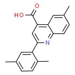 ChemSpider 2D Image | 2-(2,5-Dimethylphenyl)-6-methyl-4-quinolinecarboxylic acid | C19H17NO2