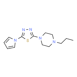 ChemSpider 2D Image | 1-Propyl-4-[5-(1H-pyrrol-1-yl)-1,3,4-thiadiazol-2-yl]piperazine | C13H19N5S