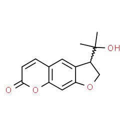 ChemSpider 2D Image | 3-(2-Hydroxy-2-propanyl)-2,3-dihydro-7H-furo[3,2-g]chromen-7-one | C14H14O4