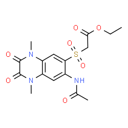ChemSpider 2D Image | Ethyl [(7-acetamido-1,4-dimethyl-2,3-dioxo-1,2,3,4-tetrahydro-6-quinoxalinyl)sulfonyl]acetate | C16H19N3O7S