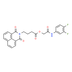 ChemSpider 2D Image | 2-[(3,4-Difluorophenyl)amino]-2-oxoethyl 4-(1,3-dioxo-1H-benzo[de]isoquinolin-2(3H)-yl)butanoate | C24H18F2N2O5