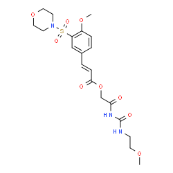 ChemSpider 2D Image | 2-{[(2-Methoxyethyl)carbamoyl]amino}-2-oxoethyl (2E)-3-[4-methoxy-3-(4-morpholinylsulfonyl)phenyl]acrylate | C20H27N3O9S
