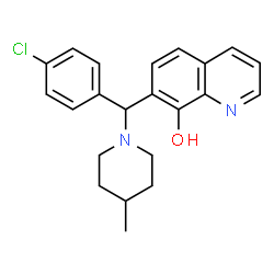 ChemSpider 2D Image | 7-[(4-Chlorophenyl)(4-methyl-1-piperidinyl)methyl]-8-quinolinol | C22H23ClN2O