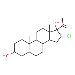ChemSpider 2D Image | 16-Chloro-3,17-dihydroxypregnan-20-one | C21H33ClO3