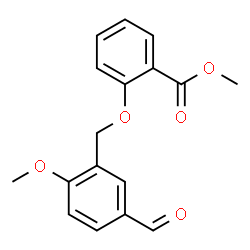 ChemSpider 2D Image | Methyl 2-[(5-formyl-2-methoxybenzyl)oxy]benzoate | C17H16O5