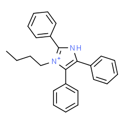 ChemSpider 2D Image | 3-Butyl-2,4,5-triphenyl-1H-imidazol-3-ium | C25H25N2