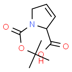 ChemSpider 2D Image | 1-{[(2-Methyl-2-propanyl)oxy]carbonyl}-2,5-dihydro-1H-pyrrole-2-carboxylic acid | C10H15NO4
