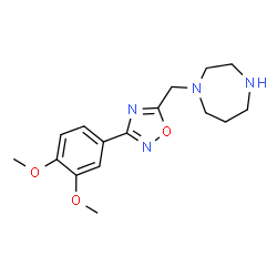 ChemSpider 2D Image | 1-{[3-(3,4-Dimethoxyphenyl)-1,2,4-oxadiazol-5-yl]methyl}-1,4-diazepane | C16H22N4O3